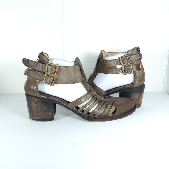 FREEBIRD BY STEVEN Women's US 9M Brown Leather Distressed Cut Out Booties Boots - Picture 8 of 16